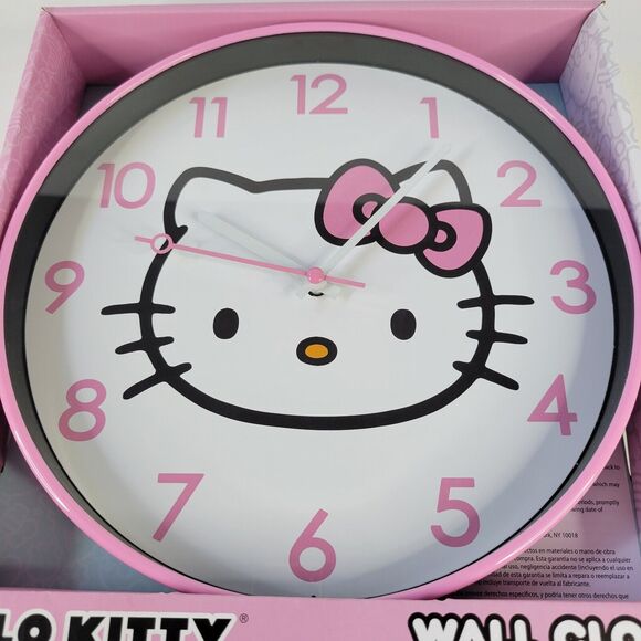 2024 Sanrio Hello Kitty Face Pink Wall Clock Analog Display 9.5" Diameter HK1330 - Picture 9 of 10